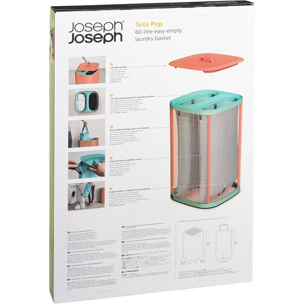 Joseph Joseph Tota Pop 60L cesto separatore bianch. corallo