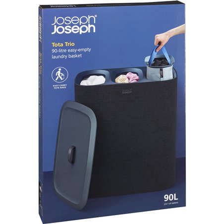 Joseph Joseph Tota Trio nero 90L cesto separatore biancheria