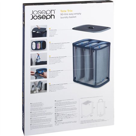 Joseph Joseph Tota Trio nero 90L cesto separatore biancheria