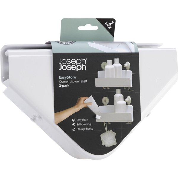 Joseph Joseph EasyStore bianco mensola doccia angolare set 2 p.