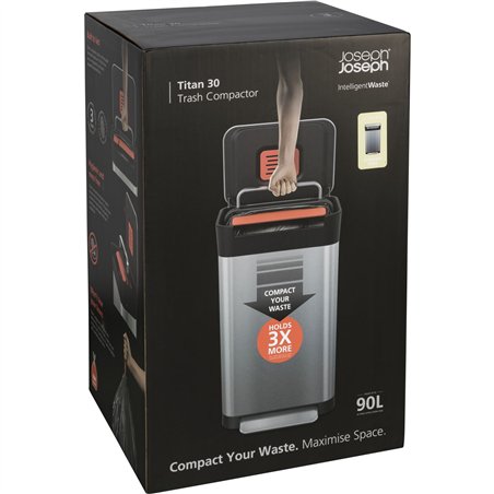 Joseph Joseph Titan 30L Stainless-steel Trash Compactor