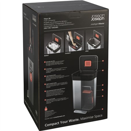 Joseph Joseph Titan 30L Stainless-steel Trash Compactor