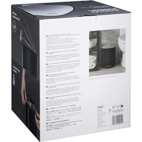 Joseph Joseph EasyStore 5 litri pattumiera a pedale nero opaco