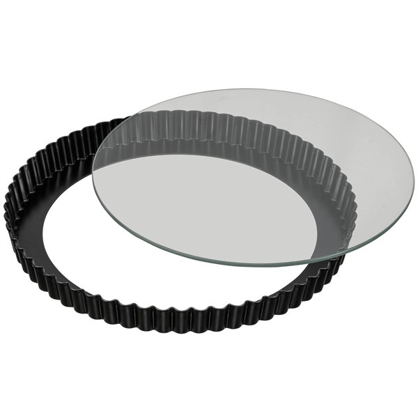 KAISER Inspiration teglia quiche 28 cm con fondo in vetro remov.