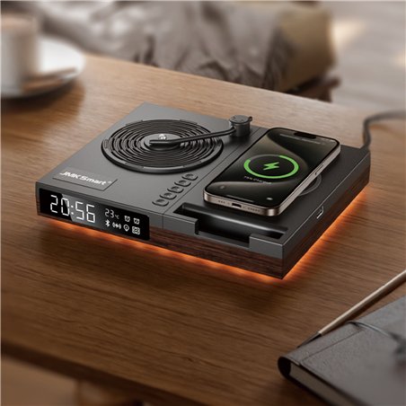 KIENZLE Alarm Clock w.Bluetooth Speaker and Wireless Charger