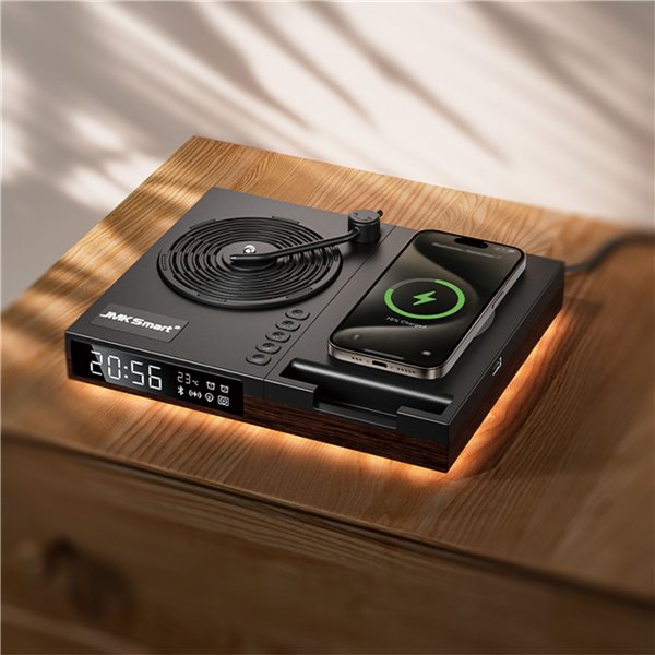 KIENZLE Alarm Clock w.Bluetooth Speaker and Wireless Charger