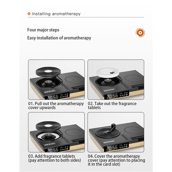 KIENZLE Alarm Clock w.Bluetooth Speaker and Wireless Charger