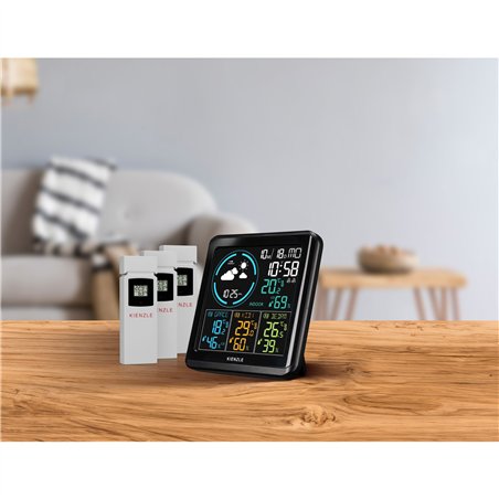 KIENZLE Home Weather Station w. 3 Radio-Controlled Sensors