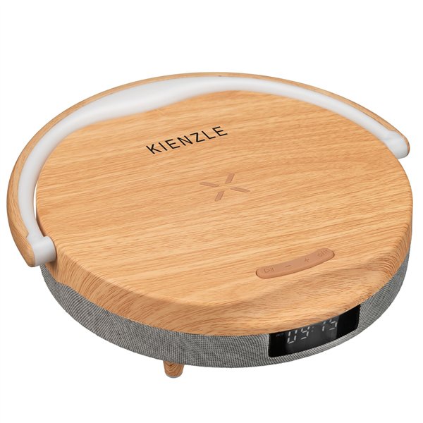 KIENZLE LED Alarm Clock w. Blue- tooth Speaker + Wireless Charger