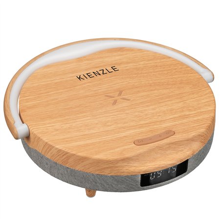 KIENZLE LED Alarm Clock w. Blue- tooth Speaker + Wireless Charger