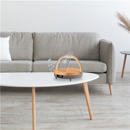 KIENZLE LED Alarm Clock w. Blue- tooth Speaker + Wireless Charger