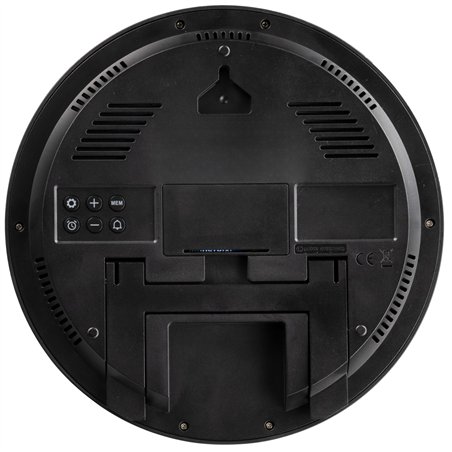 KIENZLE DCF Radio-Control. Wall Clock w. Room Temp.Display black