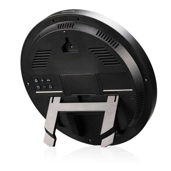 KIENZLE DCF Radio-Control. Wall Clock w. Room Temp.Display black