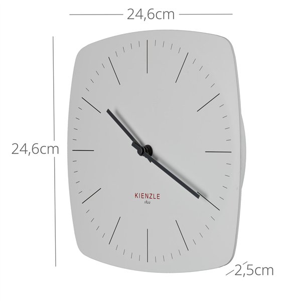 KIENZLE DCF Radio-Controlled Wall Clock Modern 24.8 cm white