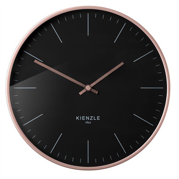 KIENZLE DCF Radio-Control.Wall Clock Modern 25cm rose gold/blk.