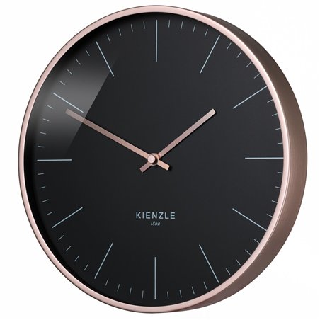KIENZLE DCF Radio-Control.Wall Clock Modern 25cm rose gold/blk.