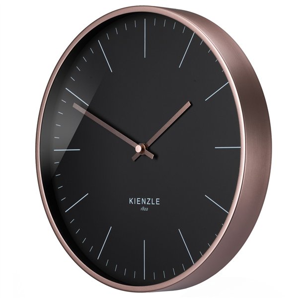 KIENZLE DCF Radio-Control.Wall Clock Modern 25cm rose gold/blk.
