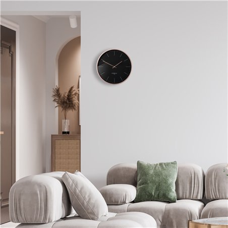 KIENZLE DCF Radio-Control.Wall Clock Modern 25cm rose gold/blk.