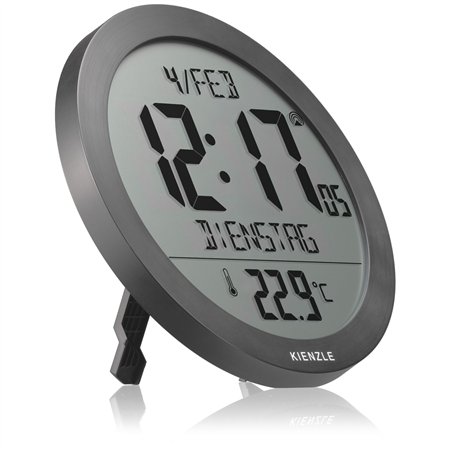 KIENZLE DCF Radio-Control.Wall Clock w.Room Temp.Display anthr.