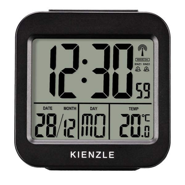 KIENZLE Travel Alarm Clock with Indoor Temperature Display