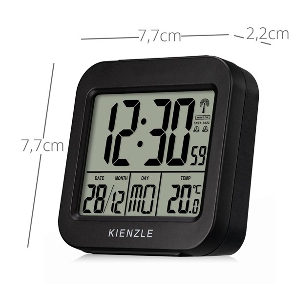 KIENZLE Travel Alarm Clock with Indoor Temperature Display