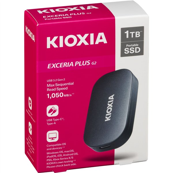 KIOXIA EXCERIA PLUS G2    1000GB Portat. SSD USB 3.2 Gen2 Type C