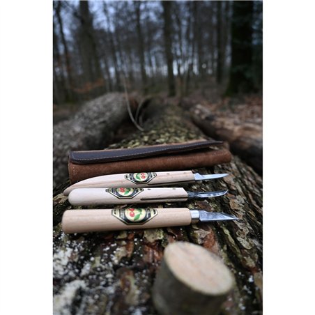 Kirschen Set of carving knives Velourleather bag