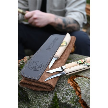 Kirschen Set of carving knives Velourleather bag