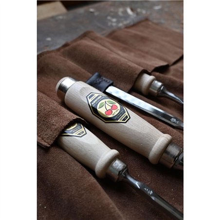 Kirschen Veloursleder-Rolltasche leer