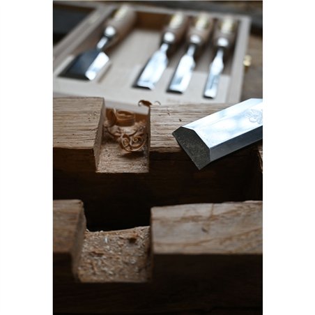 Kirschen Kurzbeitelsatz im Holzkasten, 5-tlg.