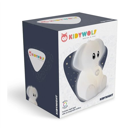 Kidywolf luce notturna cambio colore elefante 15cm