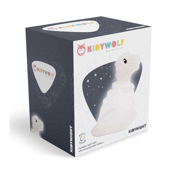 Kidywolf luce notturna cambio colore dinosauro 15cm