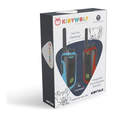 Kidywolf Walkie-Talkies con torcia elettrica blu/rosso