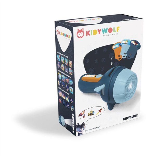 Kidywolf torcia elettrica con proiettore blu con 3 dischi imm.