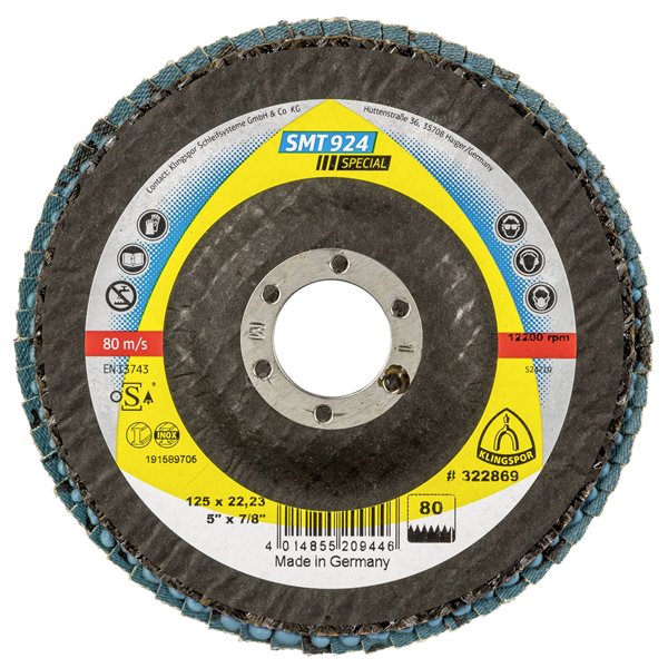 Klingspor SMT 924 disco abras.a lamella 125x22,23 mm grana 80