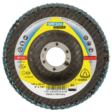 Klingspor SMT 924 disco abras.a lamella 125x22,23 mm grana 80