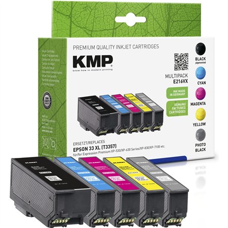 KMP E216VX Multipack BK/PBK/CMY compatibile con Epson T 3357 XL