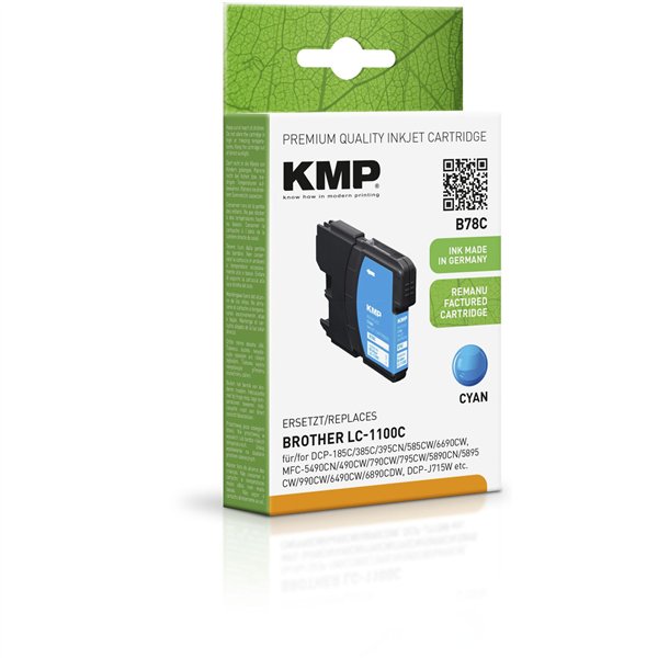 KMP B78C cartuccia ciano compatibile c. Brother LC-1100 C