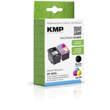 KMP H168VX Promo Pack BK/Color comp. con HP F6T68AE/F6U67AE