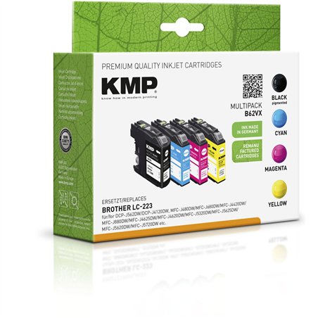 KMP B62VX Multipack compatibile con Brother LC-223 BK/C/M/Y