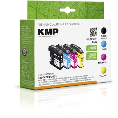 KMP B60V Promo Pack compatibile con LC-123 BK/C/M/Y