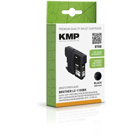 KMP B78B cartuccia nero kompatibel c. Brother LC-1100 BK