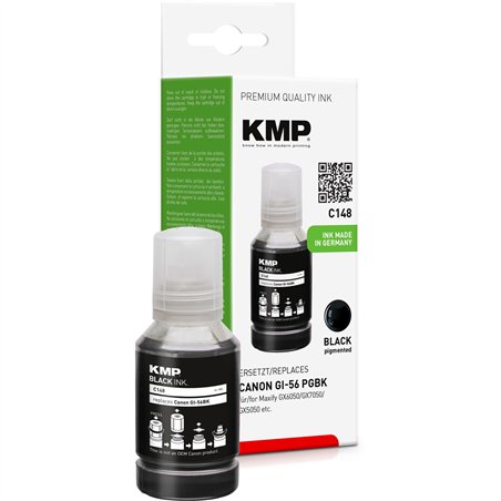 KMP C148 serbatoio inch. nero compatibile con Canon GI-56 PGBK