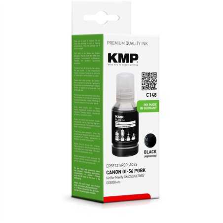 KMP C148 serbatoio inch. nero compatibile con Canon GI-56 PGBK