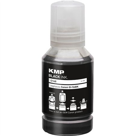 KMP C148 serbatoio inch. nero compatibile con Canon GI-56 PGBK