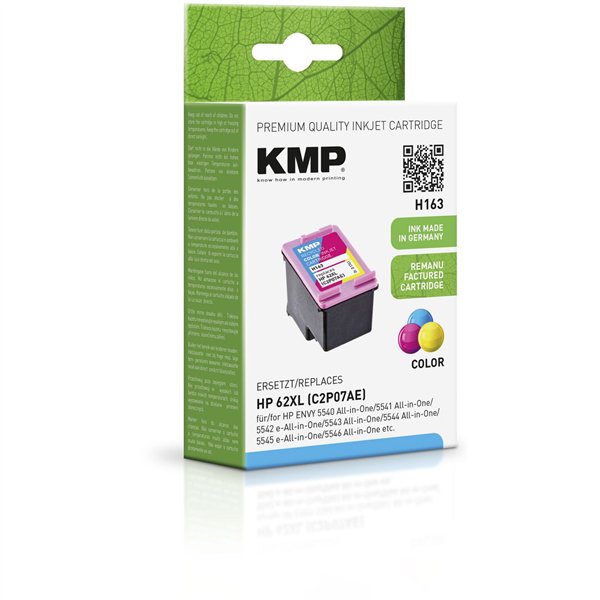 KMP H163 cartuccia 3 colori compatibile con HP C2P07AE 62 XL