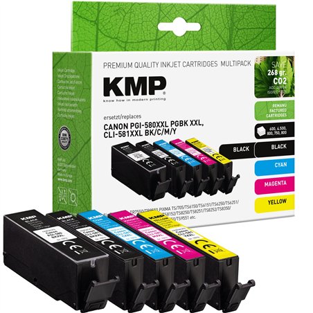 KMP Multipack compatibile con Canon PGI-580/CLI-581 BKCMY XXL