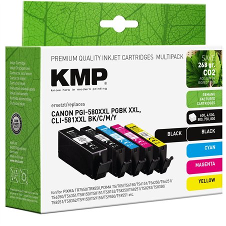 KMP Multipack compatibile con Canon PGI-580/CLI-581 BKCMY XXL