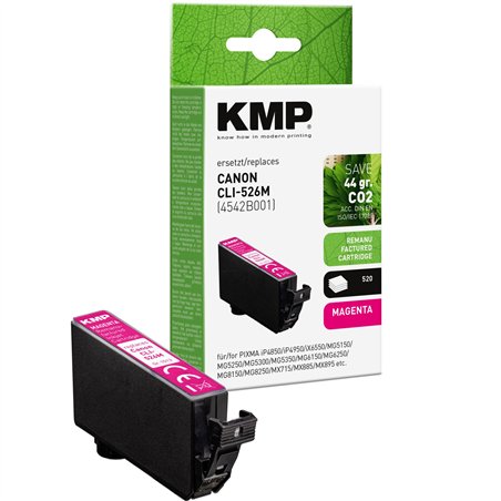 KMP cartuccia magenta sostituis. Canon CLI-526 M 4542B001