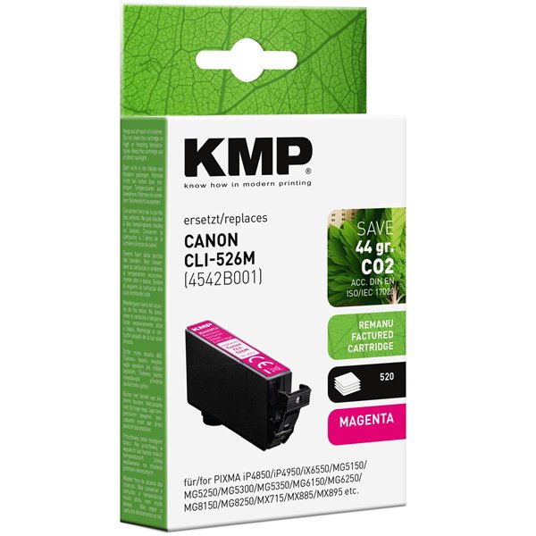KMP cartuccia magenta sostituis. Canon CLI-526 M 4542B001